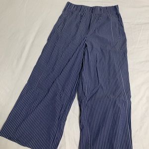 Capri striped wide leg pants